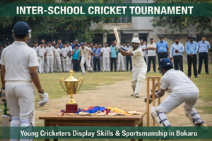 cricket action at bokaro school tournament