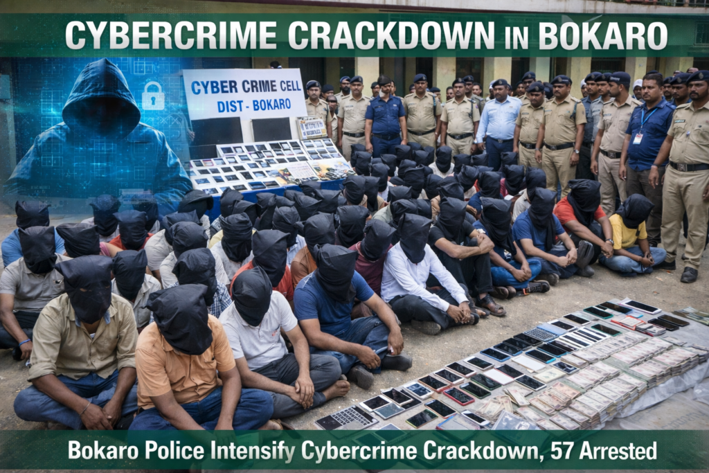 cybercrime crackdown in bokaro arrests 57