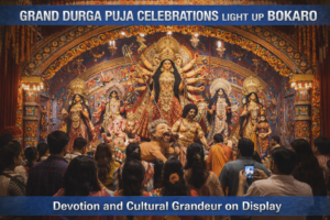 grand durga puja celebration in bokaro