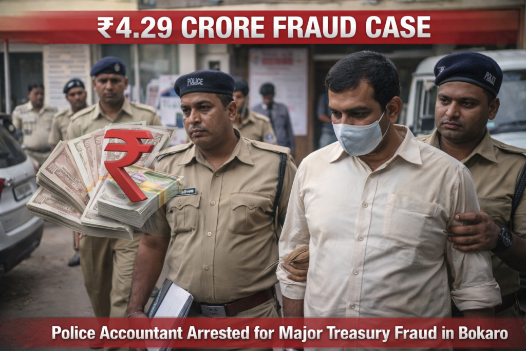 Major Treasury Fraud Case Uncovered in Bokaro, Accountant Arrested ₹4.29 crore fraud arrest in bokaro
